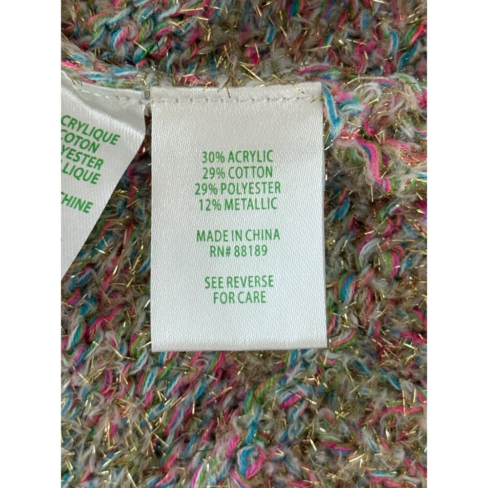Lilly Pulitzer Gliana Metallic Rainbow Sweater Multicolor Boucle Knit Size M - Picture 8 of 10